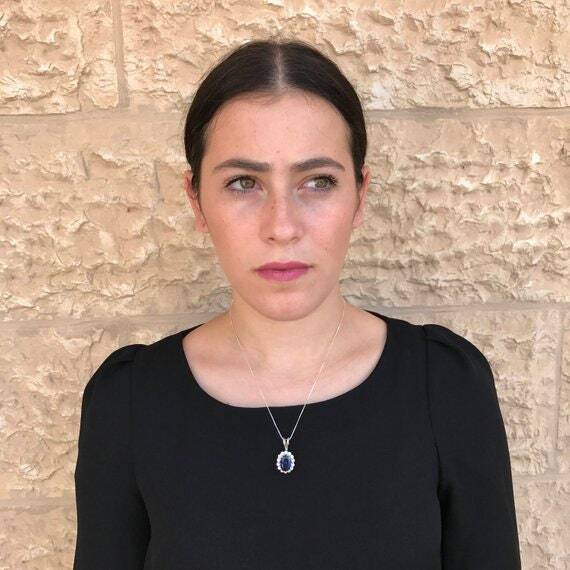 Green Pendant, Green Diamond Pendant, Created Diamond, Statement Pendant, Green Gem Pendant, Princess Di Pendant, Silver Pendant, Diamond