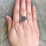 Large Silver Ring, Sterling Silver Ring, Mushroom Ring, Vintage Ring, Hedgehog RIng, Pompon Ring, Statement Ring, Boho Ring, 925 Silver Ring