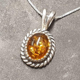 Gold Amber Pendant - Natural Amber Necklace, Gold Vintage Pendant