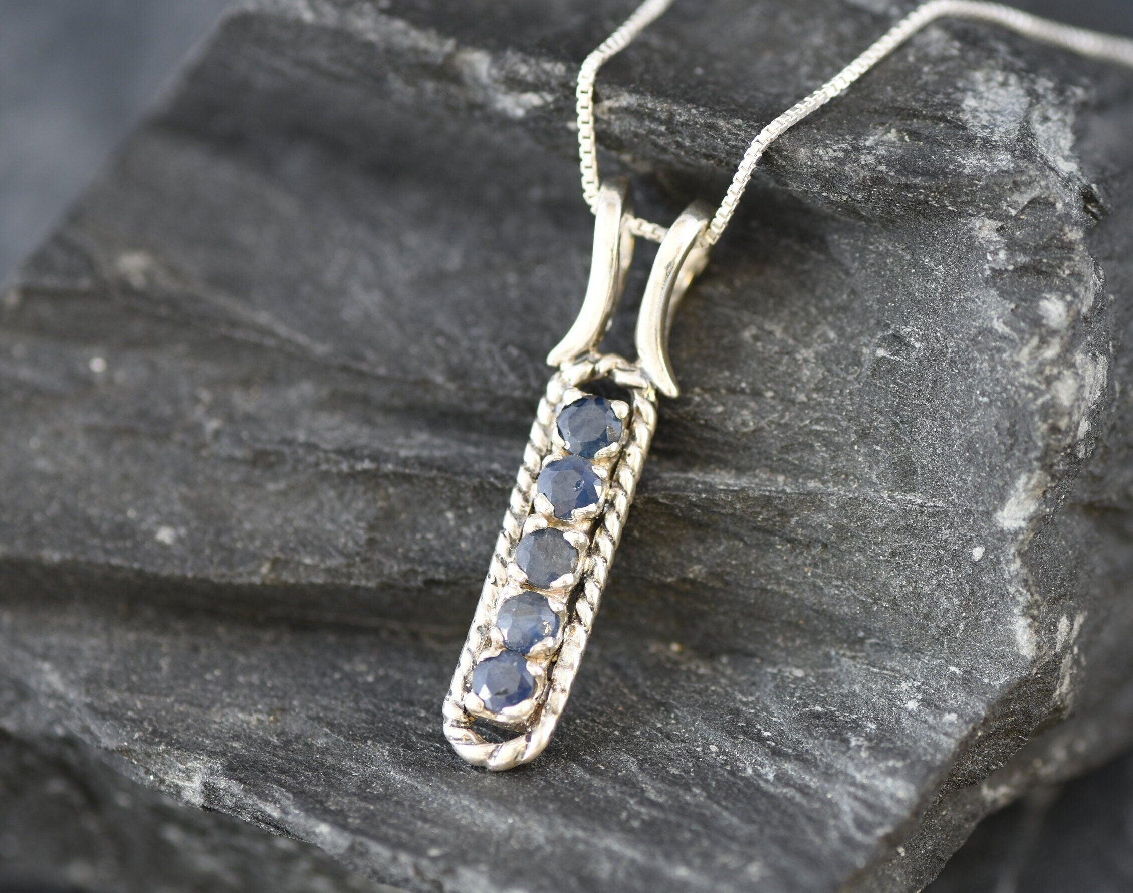 Natural Sapphire Pendant made in 925 Sterling Silver with Round Natural Blue Sapphire in Channel-Set setting, September Birthstone gift idea, symbolizes sincerity, truth, and faithfulness, ideal for everyday wear and perfect for birthday gifting and special occasions.