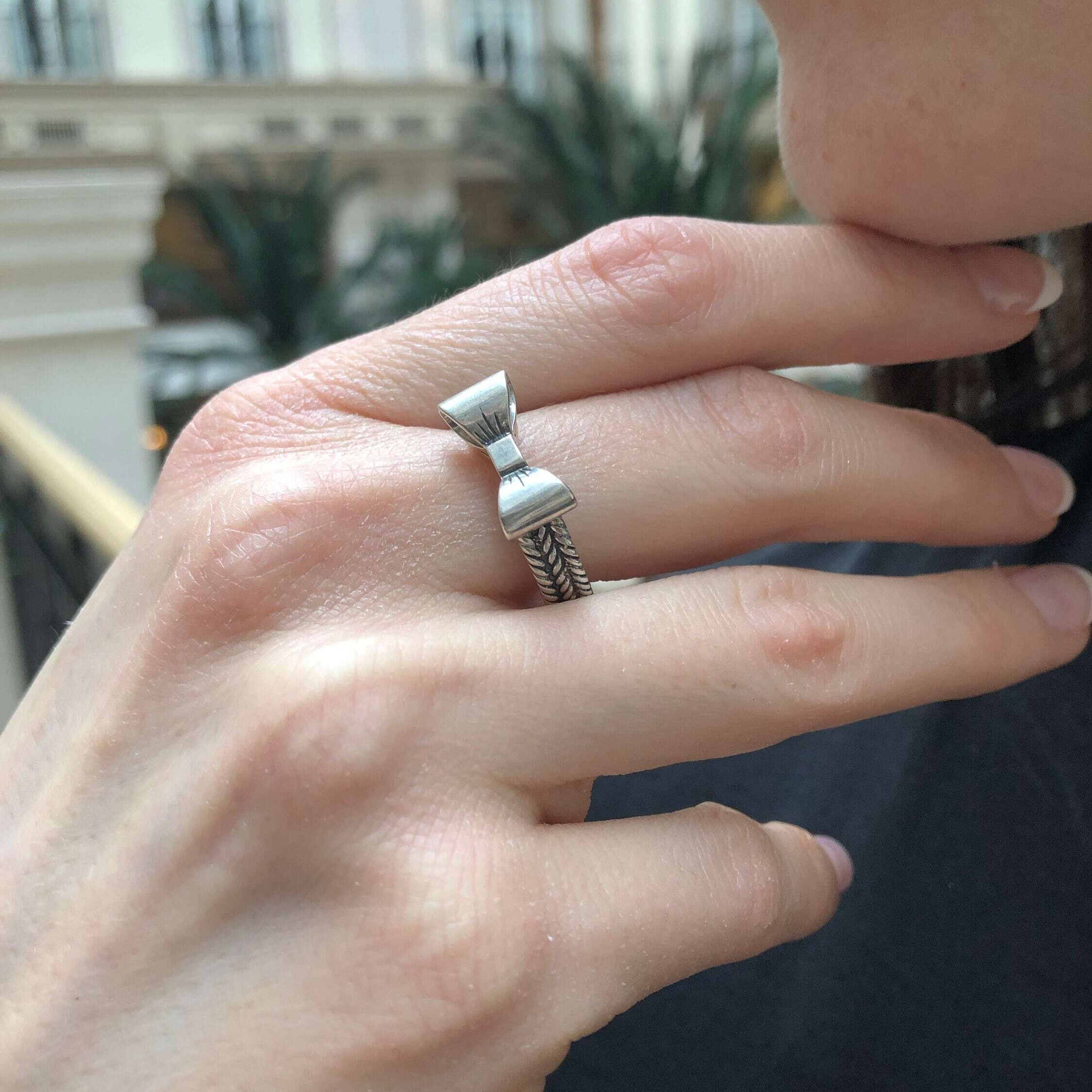 Silver Ribbon Ring, Dainty Ring, Stackable Ring, Bow Ring, Dainty Ribbon Ring, Stackable Band, Cute Ring, Vintage Ring, Solid Silver Ring