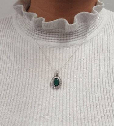 Larimar Pendant, Natural Larimar, Antique Necklace, Vintage Pendant, Sky Blue Pendant, Blue Oval Pendant, Vintage Necklace, Solid Silver