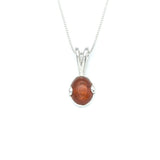 Gold Amber Pendant - Natural Amber Necklace - Gold Oval Necklace