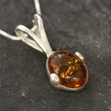 Dainty Amber Pendant - Natural Amber Necklace, Yellow Amber Pendant