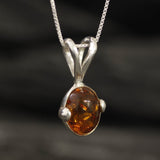 Dainty Amber Pendant - Natural Amber Necklace, Yellow Amber Pendant