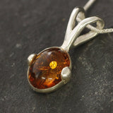 Dainty Amber Pendant - Natural Amber Necklace, Yellow Amber Pendant