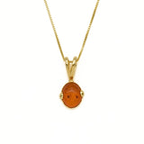 Gold Amber Pendant - Natural Amber Necklace - Gold Oval Necklace