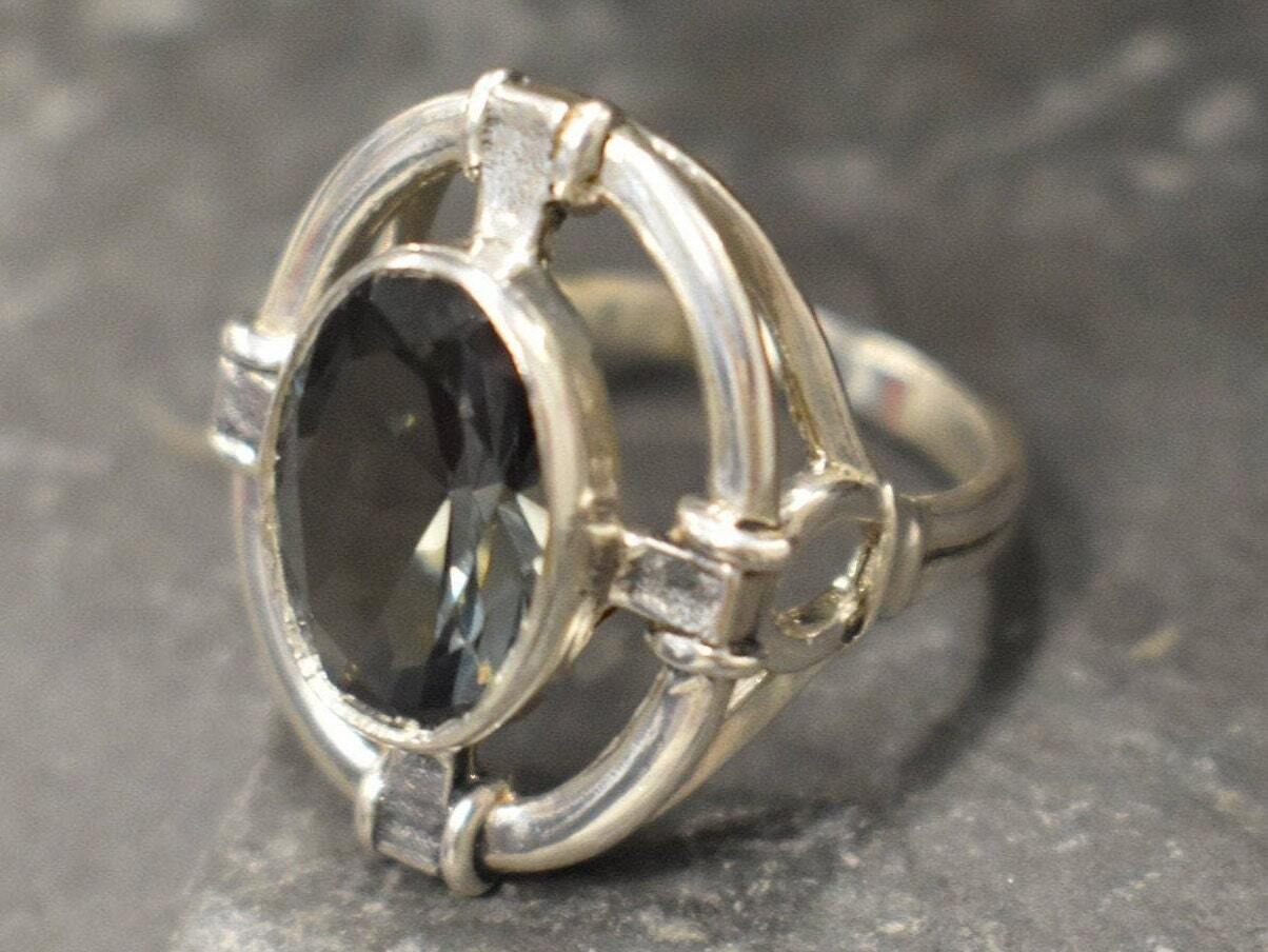 Green Diamond Ring, Created Diamond, Diamond Ring, Vintage Diamond Ring, Statement Ring, Artistic Ring, Green Silver Ring, 925 Silver Ring
