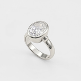 925 sterling silver bezel solitaire ring with sparkling diamond on polished band, perfect as a promise or birthday gift.