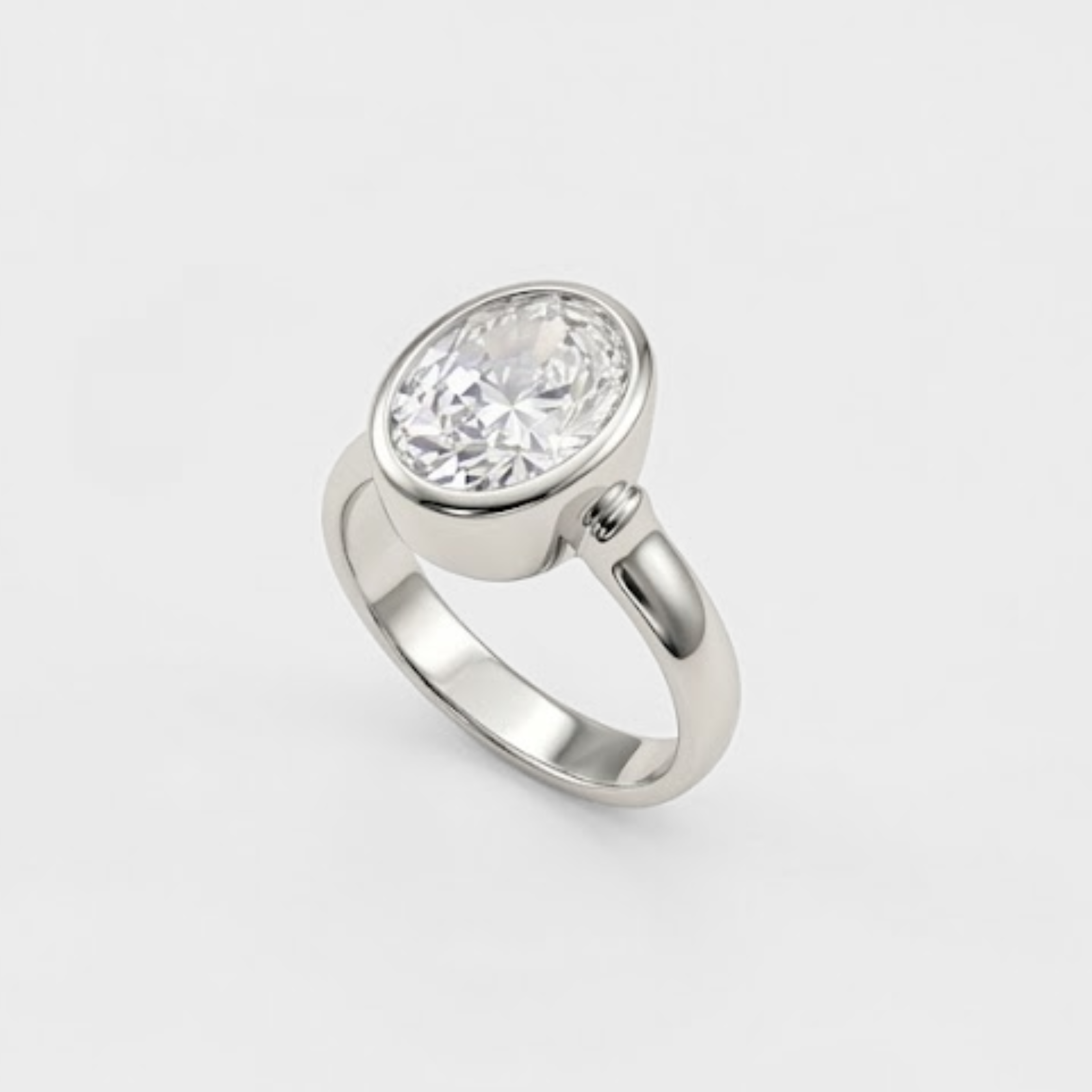 925 sterling silver bezel solitaire ring with sparkling diamond on polished band, perfect as a promise or birthday gift.