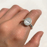 Diamond Bezel Ring - Sparkly Solitaire Ring - Diamond Promise Ring