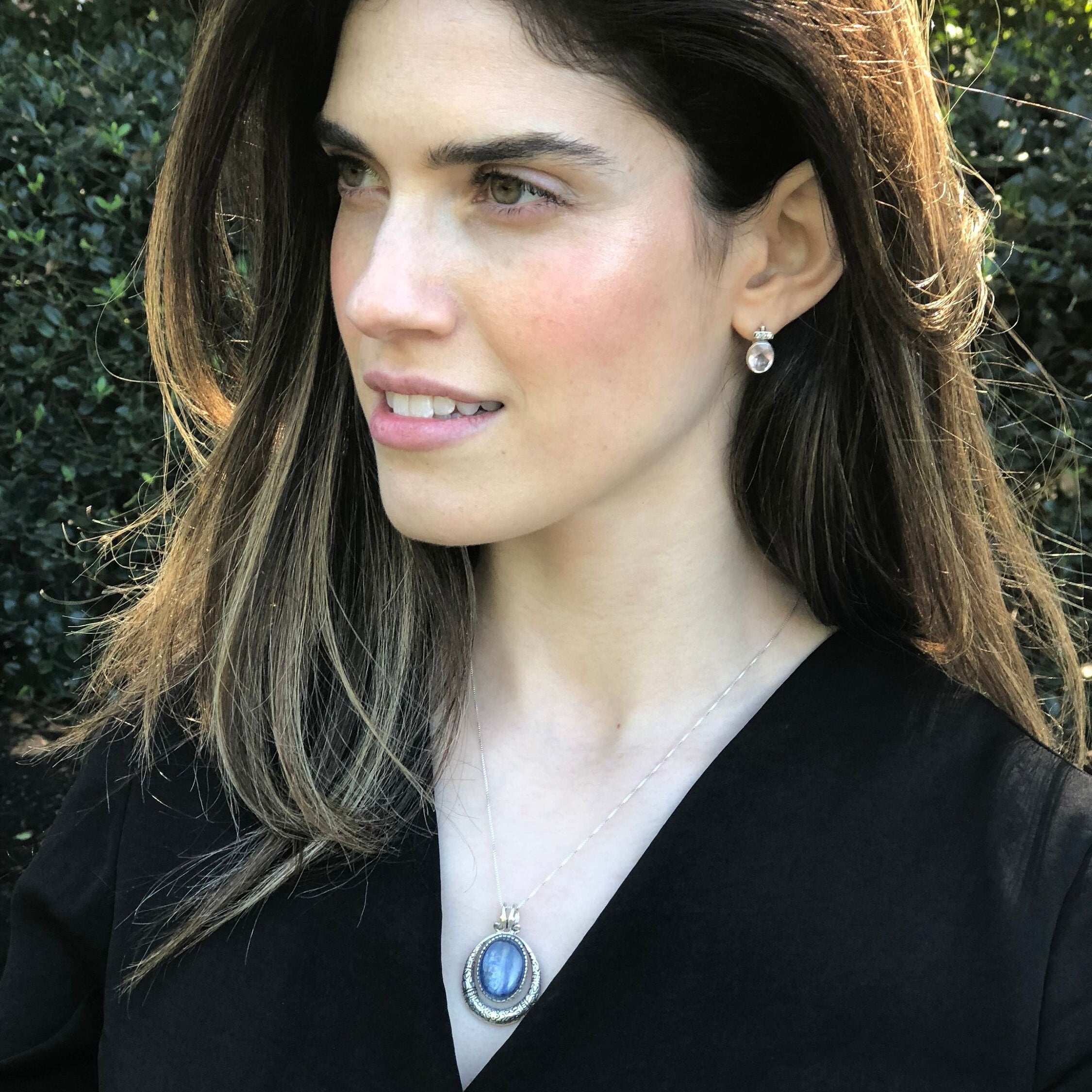 Prehnite pendant, Healing Stones, Vintage Pendant, Tribal Pendant, Birthstone Pendant, Green Stone, Huge Pendant, Solid Silver, Pure Silver