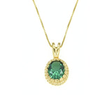 Gold Emerald Pendant - Green Emerald Necklace, Vintage Emerald Pendant