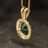 Gold Emerald Pendant - Green Emerald Necklace, Vintage Emerald Pendant