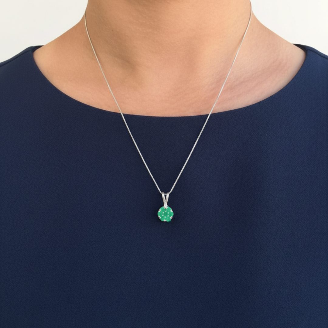 Beautifully crafted 925 Sterling Silver Emerald Pendant, May birthstone, ideal for daily wear and thoughtful gifting moments.