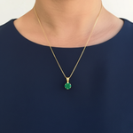 Stunning 18k Gold Vermeil Natural Emerald Pendant, symbolizes growth and healing, a thoughtful gift for May birthdays.