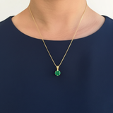 Stunning 18k Gold Vermeil Natural Emerald Pendant, symbolizes growth and healing, a thoughtful gift for May birthdays.
