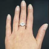 White Topaz Ring - Silver Boho Ring - Topaz Tribal Ring