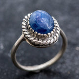 Vintage Kyanite Gold Ring - Natural Kyanite Ring - Solitaire Gold Ring