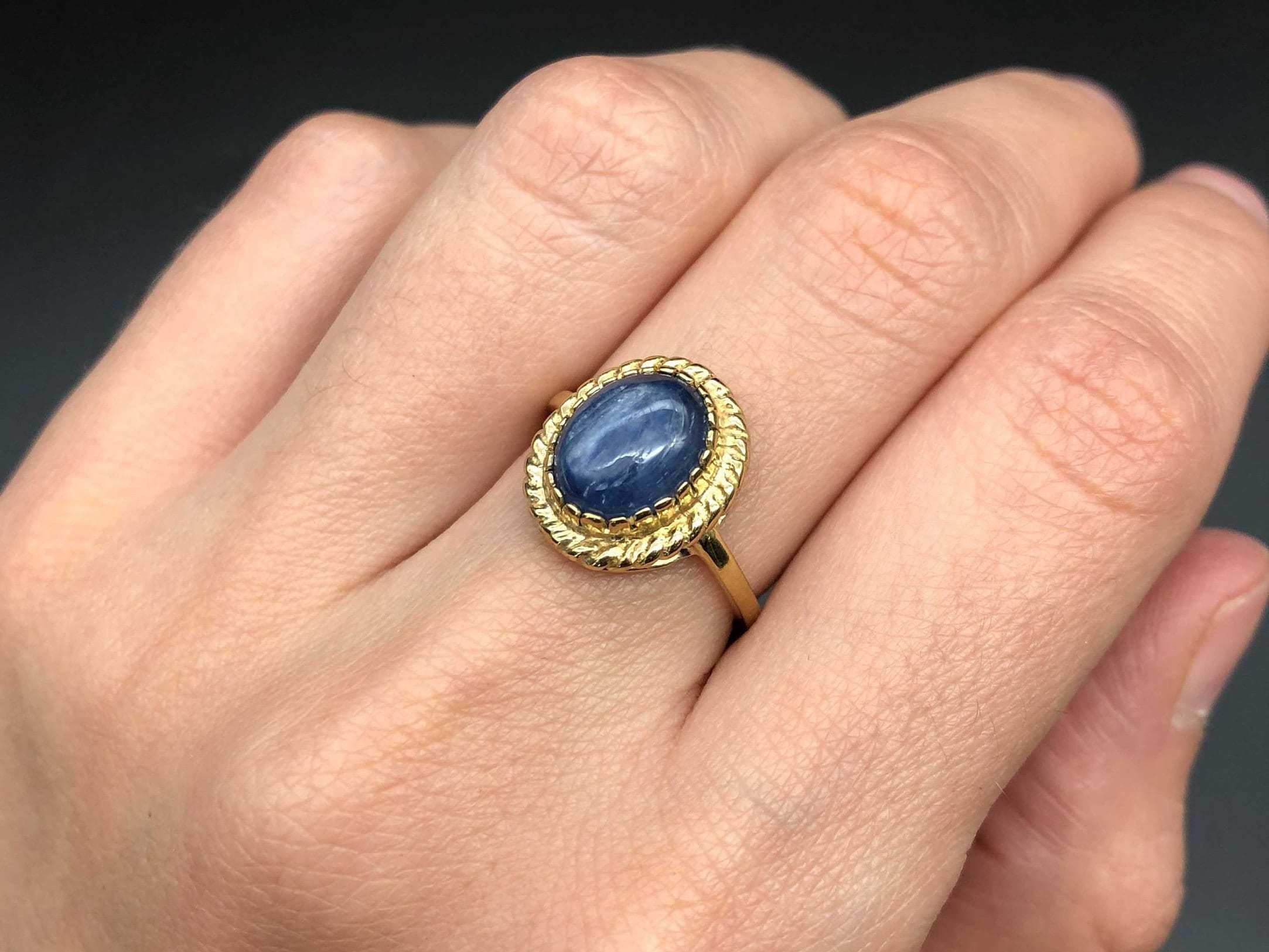 Real Kyanite Ring, Blue Kyanite Ring, Natural Kyanite, Vintage Blue Rings, Blue Stone Ring, African Kyanite, Solid Silver Ring, Kyanite(1)