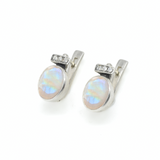 Real Moonstone Earrings - Rainbow Moonstone Studs - White Bridal Earrings