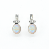 Real Moonstone Earrings - Rainbow Moonstone Studs - White Bridal Earrings
