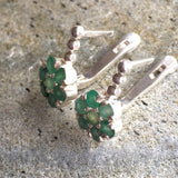 Emerald Flower Earrings - Boho Emerald Earrings - Emerald Daisy Earrings