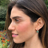 Chic 925 Sterling Silver earrings with radiant Green Emeralds, an exquisite choice for gifts that represent harmony and healing.
