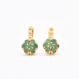 Emerald Flower Earrings - Boho Emerald Earrings - Emerald Daisy Earrings