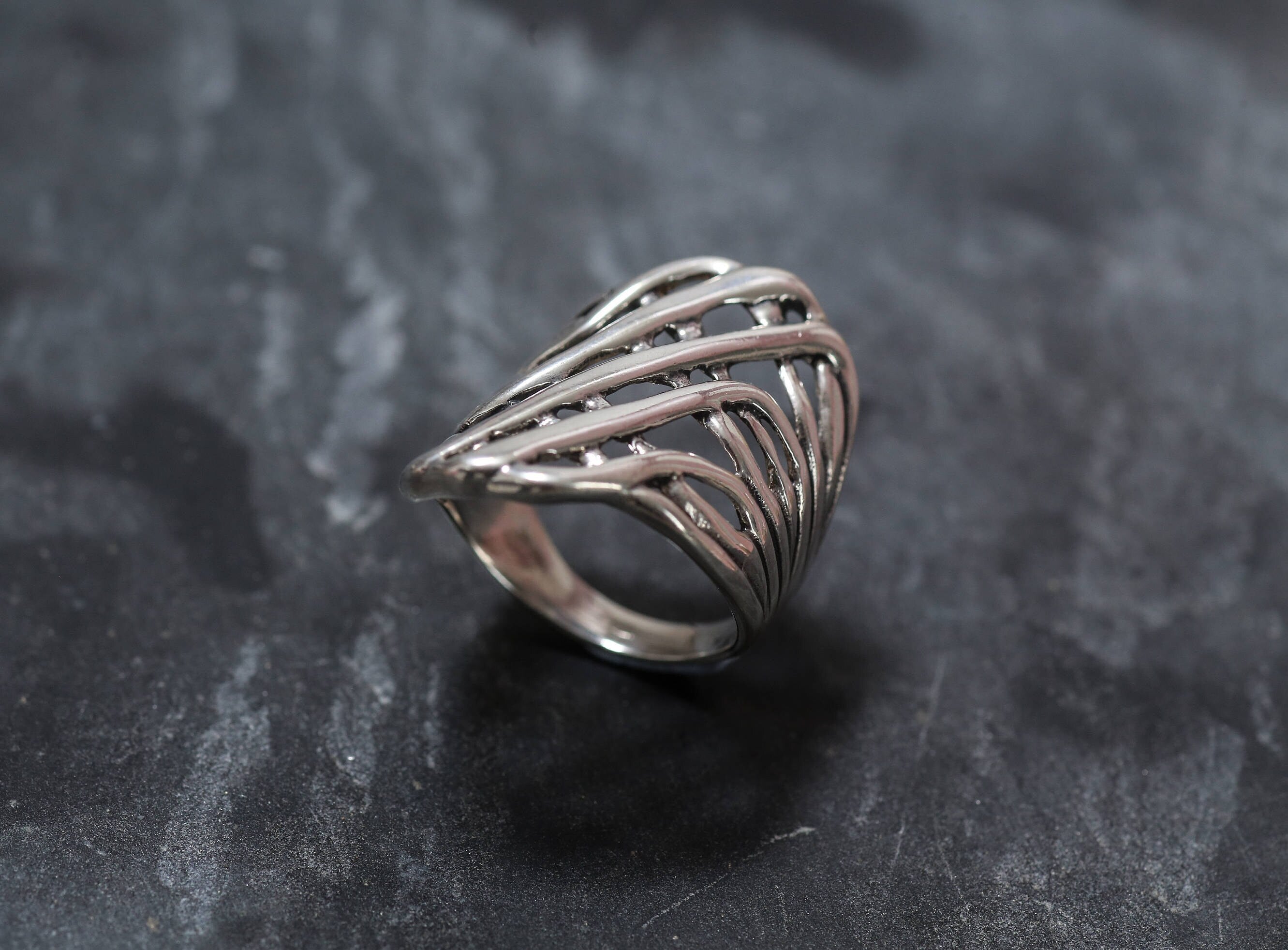 Silver Designer Ring, Solid Silver Ring, Statement Ring, Unique Silver Ring, Long Finger Ring, Interesting Ring, Sterling Silver, Long Ring