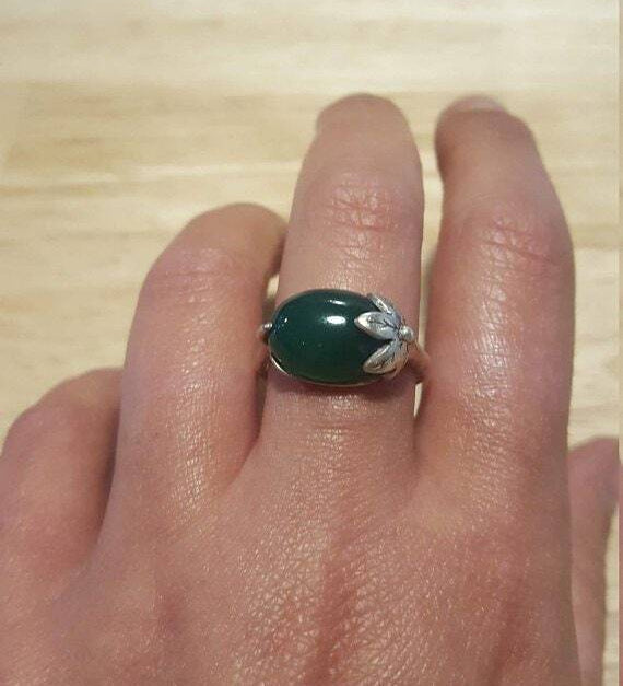 Leaf Ring, Natural Coral Ring, Horizontal Ring, March Birthstone Ring, Pink Coral Ring, Angel Skin Coral, Vintage Rings, Solid Silver Ring