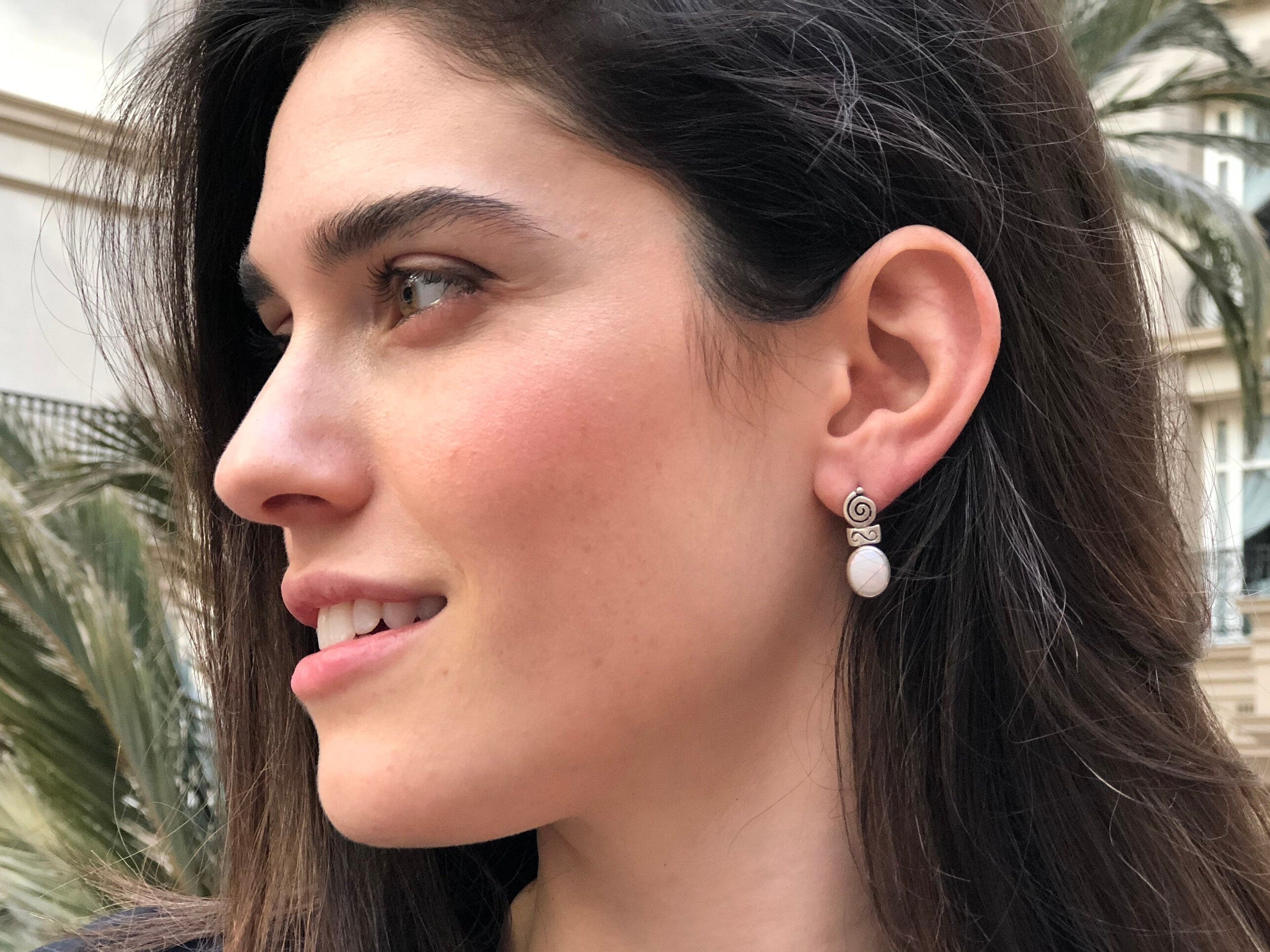 Charoite Earrings, Natural Charoite, Vintage Earrings, Scorpio Birthstone, Unique Earrings, Silver Earrings, Heirloom Jewellery,Purple Stone