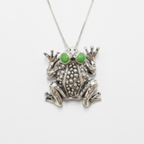 Frog Pendant - Turquoise Necklace - Large Frog Necklace