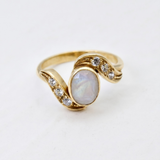 Vintage Moonstone Ring - Gold Antique Band, Natural Moonstone Ring, June Birthstone Ring