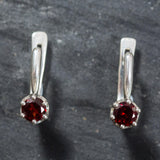 Genuine Garnet Earrings - Dainty Red Earrings - Vintage Drop Earrings