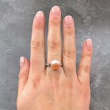 Real Pearl Ring, Beige Pearl Ring, Natural Pearl, June Birthstone, Pink Pearl, Real Pearl, Vintage Rings, Beige Ring, 925 Silver Ring, Pearl