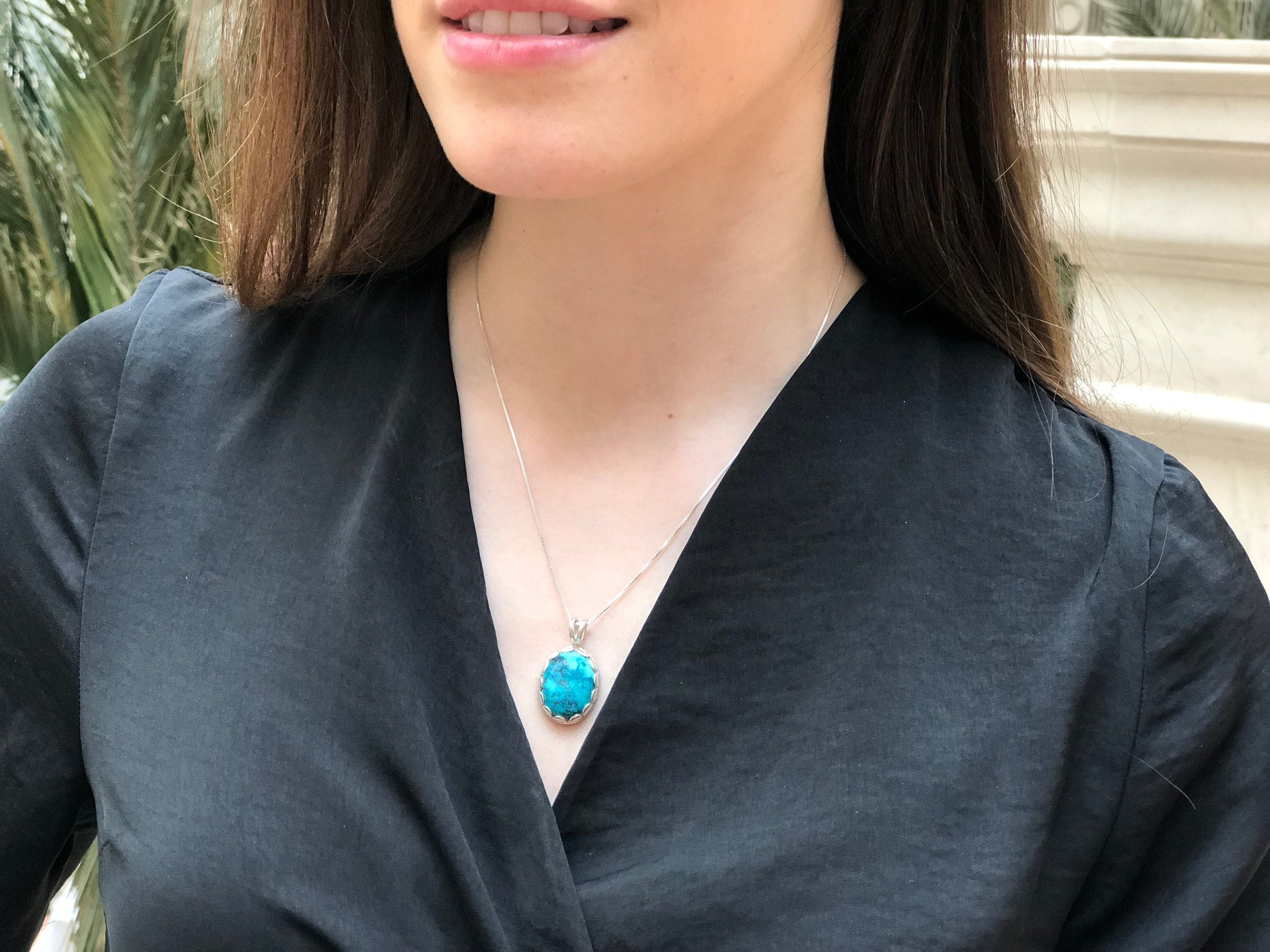 Statement Pendant, Chrysocolla Pendant, Blue Chrysocolla, Sagittarius Pendant, Unique Pendant, Blue Pendant, Silver Pendant, Chrysocolla