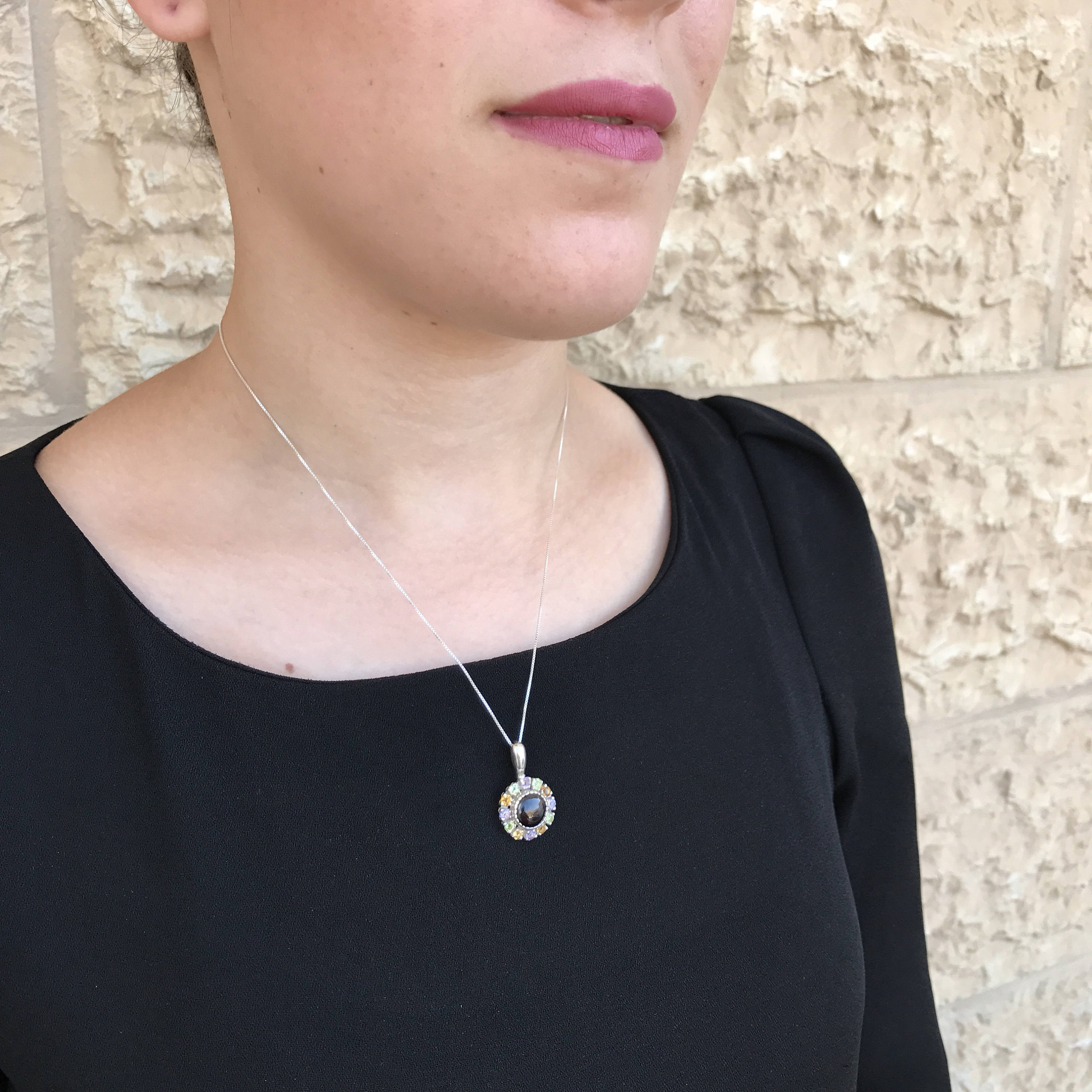 Garnet Pendant, Natural Garnet, Mothers Birthstones, Birthstone Pendant, January Birthstone, Red Garnet Pendant, Natural Topaz, Silver Chain