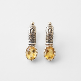 Citrine Earrings - Yellow Drop Earrings - Vintage Drop Earrings
