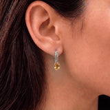 Citrine Earrings - Yellow Drop Earrings - Vintage Drop Earrings