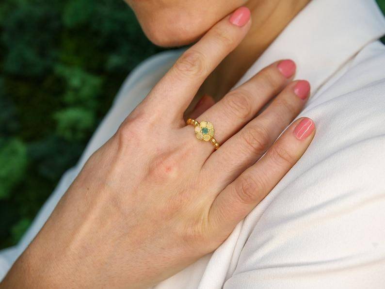 Ruby Ring, Natural Ruby Ring, Ruby Flower Ring, Promise Ring, July Birthstone, Vintage Ring, Solid Silver Ring, Silver Flower Ring, Red Ring(1)