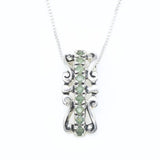 Natural Emerald Pendant made in 925 Sterling Silver with Round Natural Green Emerald in Pavé setting, May Birthstone gift idea, symbolizes growth, harmony, and deep emotional healing, ideal for everyday wear and perfect for birthday gifting and special occasions.