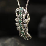 Emerald Pendant, Natural Emerald, Vintage Pendant, May Birthstone, Ornament Pendant, Antique Pendant, Dainty Pendant, 925 Silver Pendant