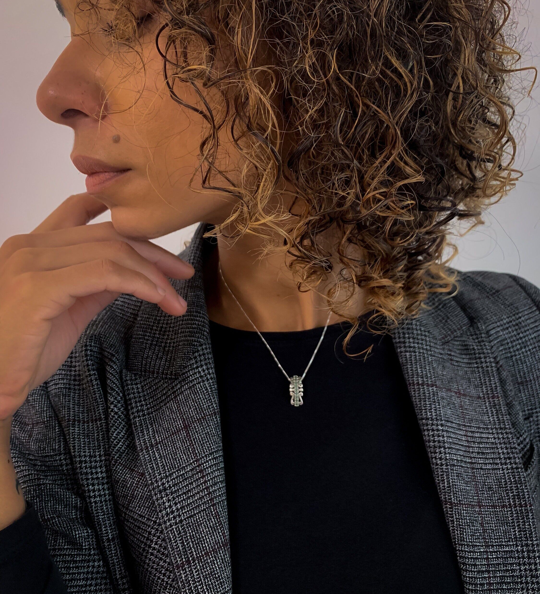 Elegant 925 Sterling Silver Natural Emerald Pendant, May birthstone, ideal for daily wear and meaningful gifts.