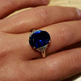 Solitaire Sapphire Ring - Blue Tribal Ring - Vintage Boho Ring