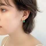 Chic Created Emerald Earrings in 18k Gold Vermeil, a versatile May birthstone piece for everyday elegance and special celebrations.