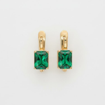 Elegant Created Emerald Earrings in 18k Gold Vermeil, a stunning May birthstone accessory for any occasion.