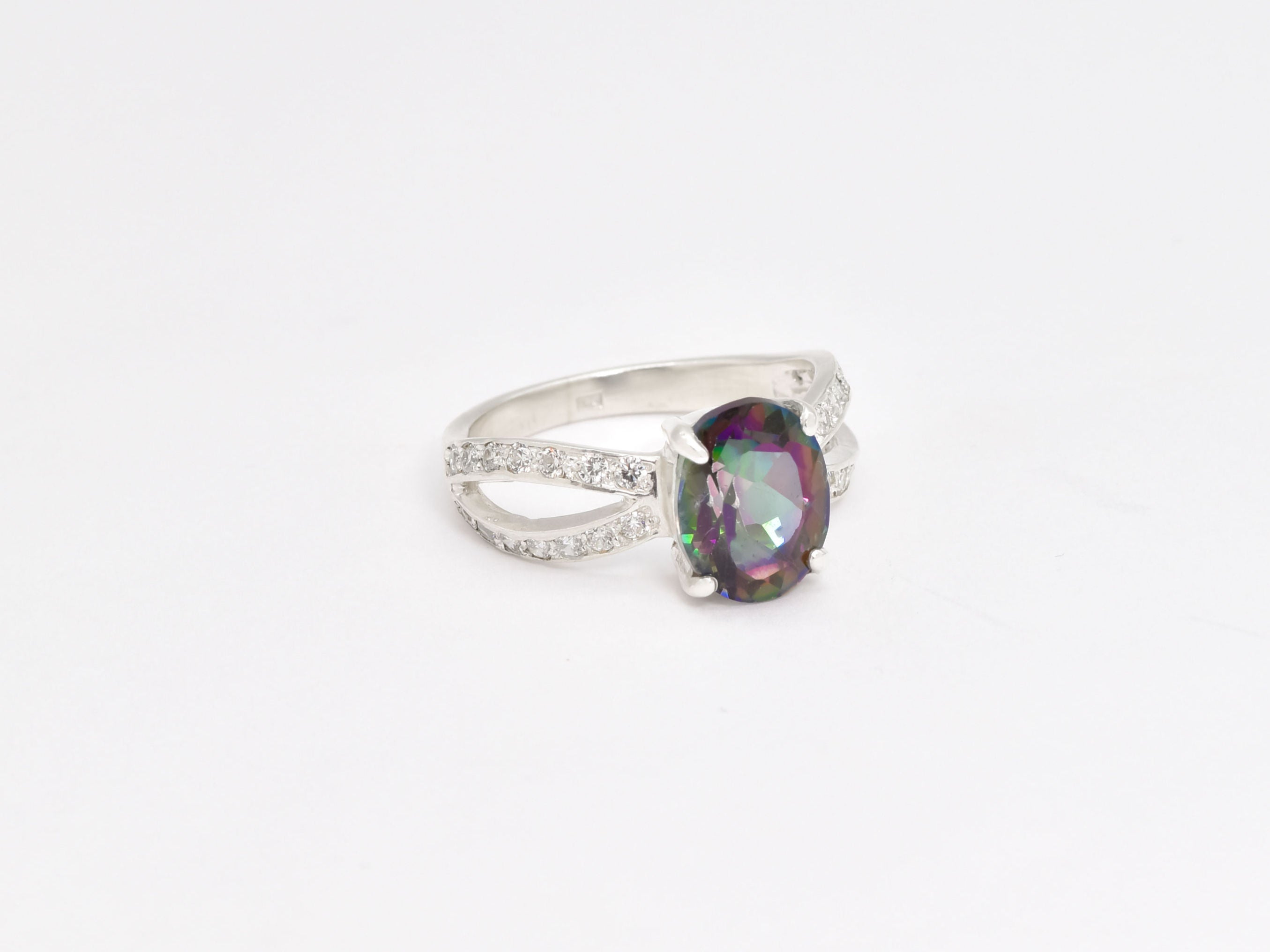 Mystic Topaz Ring, Vintage Ring, Natural Topaz, Topaz Engagement Ring, Mystic Topaz, December Birthstone, Antique Ring, Sterling Silver Ring