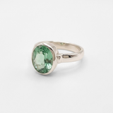 Stylish 925 Sterling Silver ring with Created Mint Emerald, an ideal gift for May birthdays and a touch of everyday elegance.