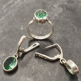 Mint Emerald Ring - Green Oval Ring - Vintage Bezel Ring